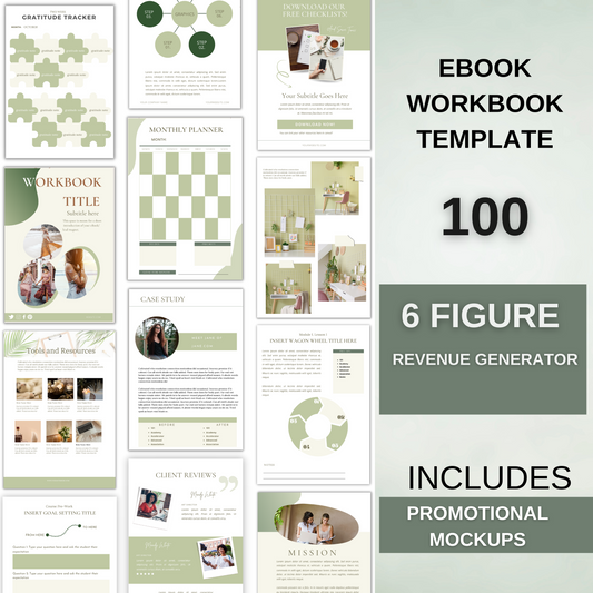 100 Ebook workbook template canva