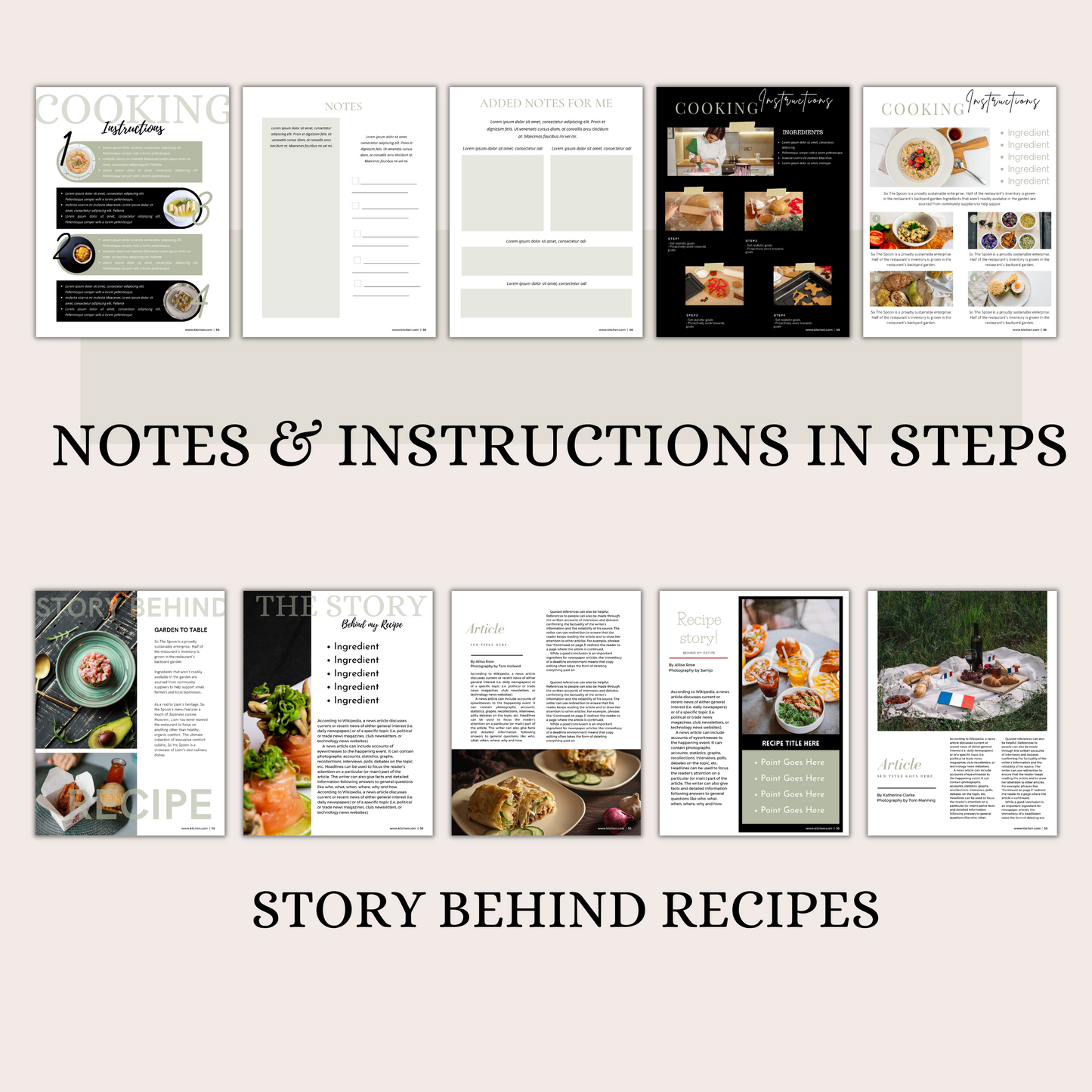 60+ Recipie Cookbook template