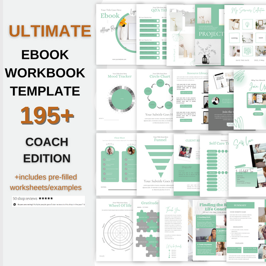 195+ ULTIMATE Ebook/Workbook Template Canva