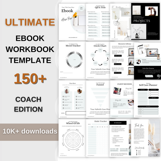 150+ Ultimate Coach Edition Ebook/Workbook Template Canva