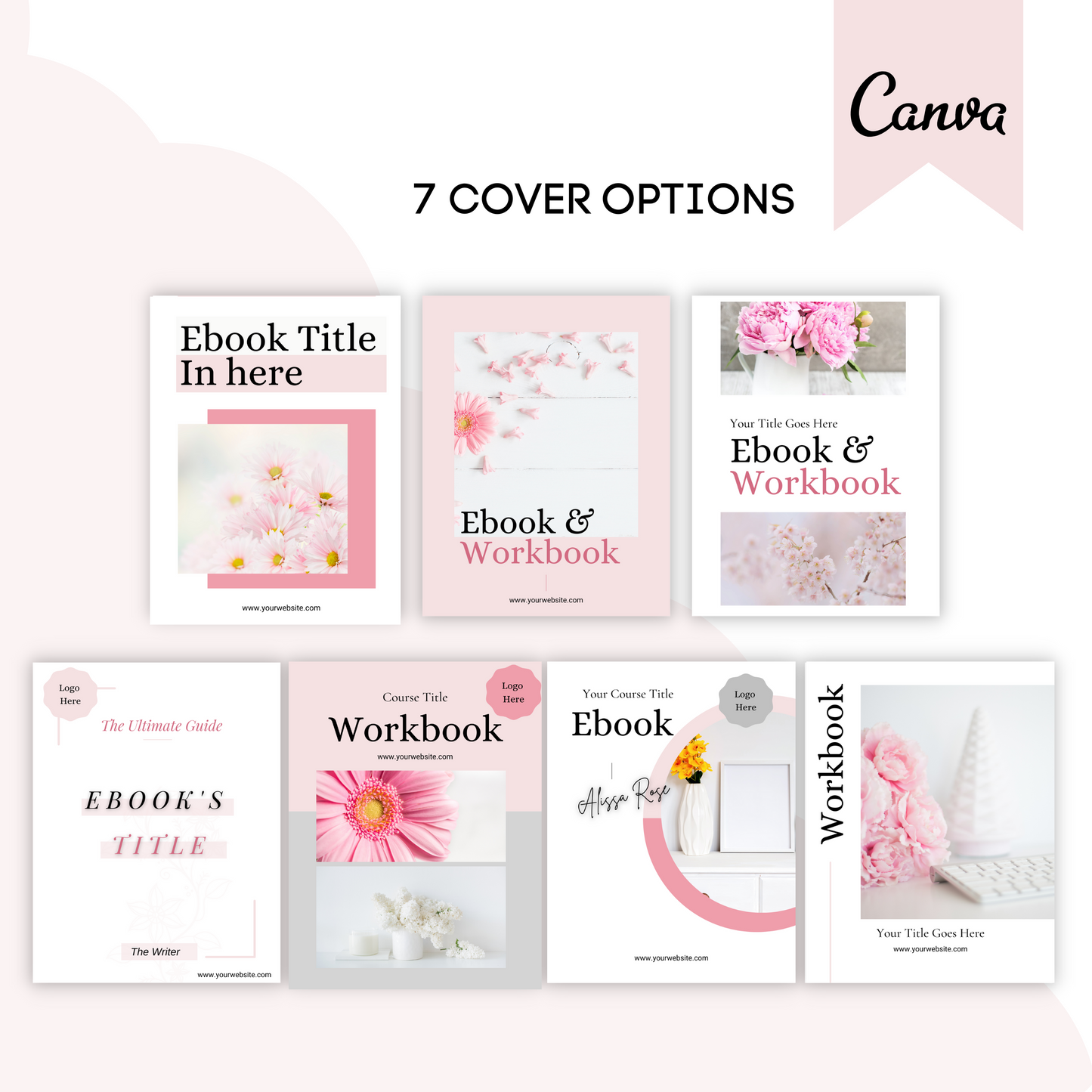 Blush pink Ebook template canva, Workbook template canva, business coaching, life coaching, coaching templates, online coach, online course