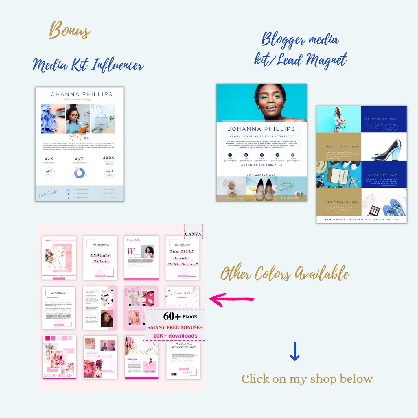 60+ Blue Gold Ebook/Workbook Template Canva