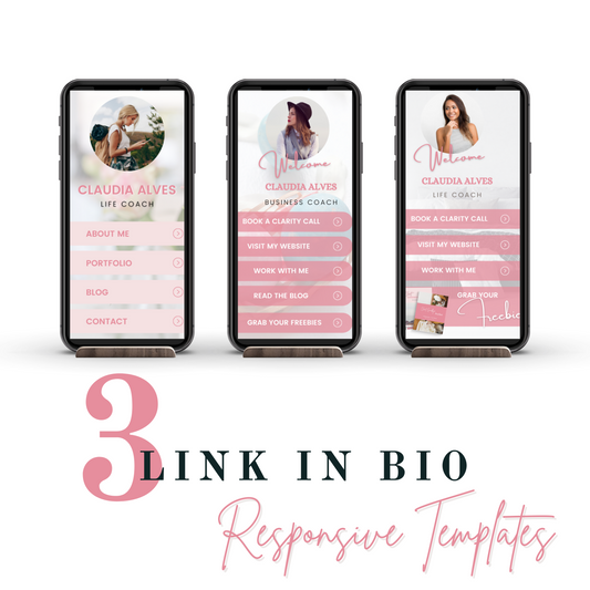 Link In Bio Instagram Template, instagram landing page, mini website, marketing small business, blogger responsive, link tree alternative