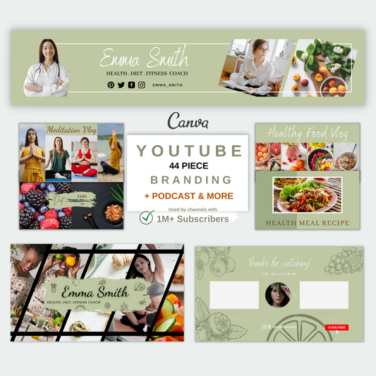 44+ Wellness Coach Youtube Branding Template Canva