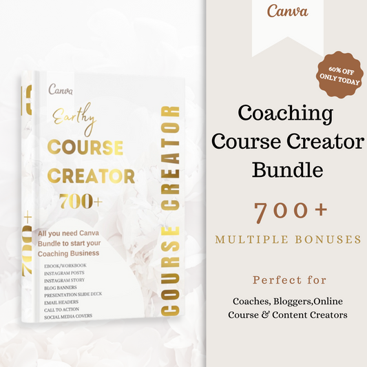 700+ Ecourse bundle, course creator toolkit, ebook template, workbook template, webinar template, online course, coach social media, course slide