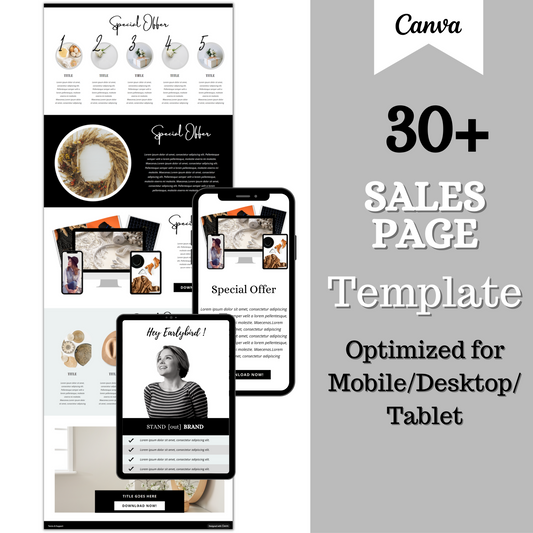 sales page template, course landing page, link in bio template, Online course sales funnel, Course launch template, course creator, coaching