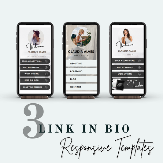 Link In Bio Instagram Template, instagram landing page, mini website, marketing small business, blogger responsive, link tree alternative