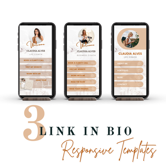 Link In Bio Instagram Template, instagram landing page, mini website, marketing small business, blogger responsive, link tree alternative