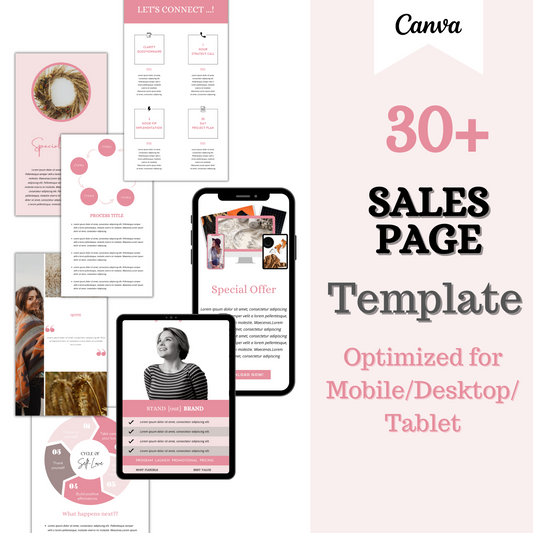 sales page template, course landing page, link in bio template, Online course sales funnel, Course launch template, course creator, coaching