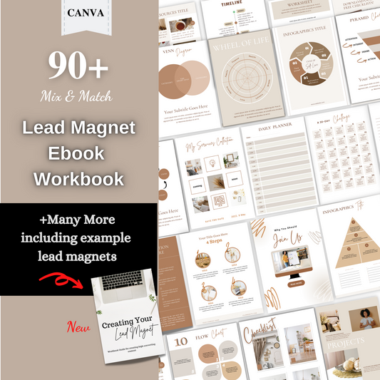 ebook template canva, workbook template canva, lead magnet, online coach, business coach, mega business workbook, online course marketing