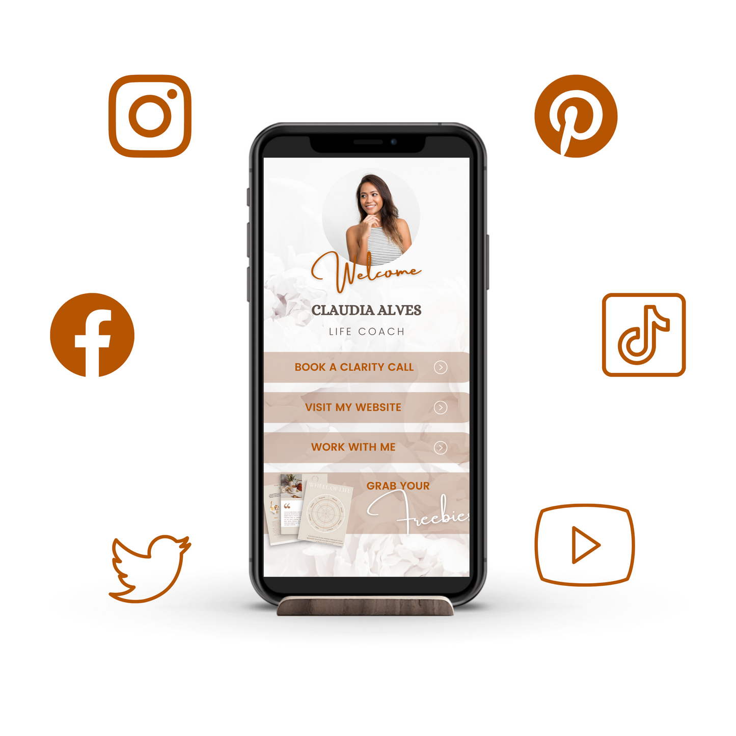 Link In Bio Instagram Template, instagram landing page, mini website, marketing small business, blogger responsive, link tree alternative