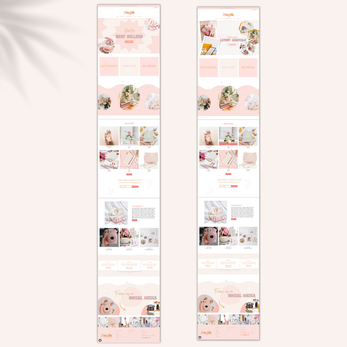 Magik - Pastel Pink Shopify Theme| Stony Clover letters - Shopify Banners - Shopify 2.0 - Theme Template - Bright colors shopify website