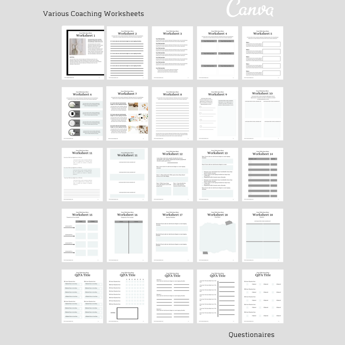 175+ Ultimate Coach edition Minimal Ebook/Workbook Template Canva