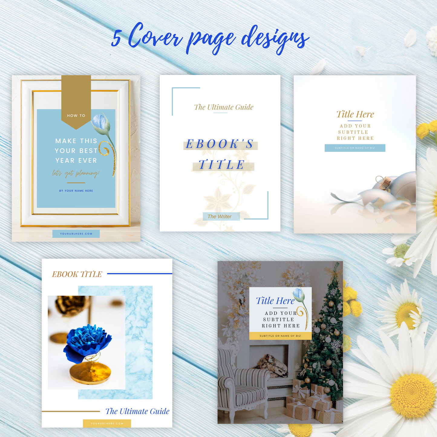 60+ Blue Gold Ebook/Workbook Template Canva