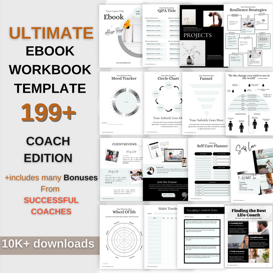 199+ Ultimate Coach Edition Ebook/Workbook Template Canva