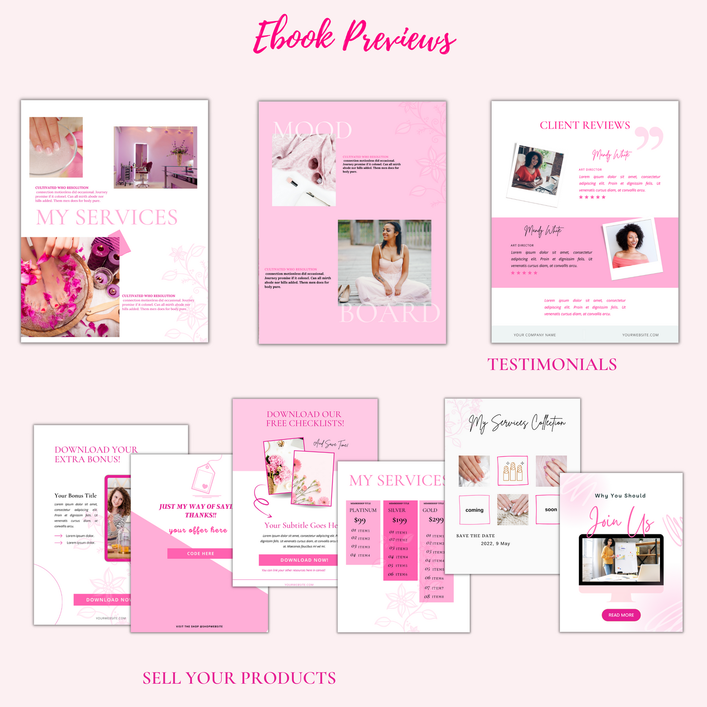 60+ Ebook/Workbook Template Canva Women Entrepreneur