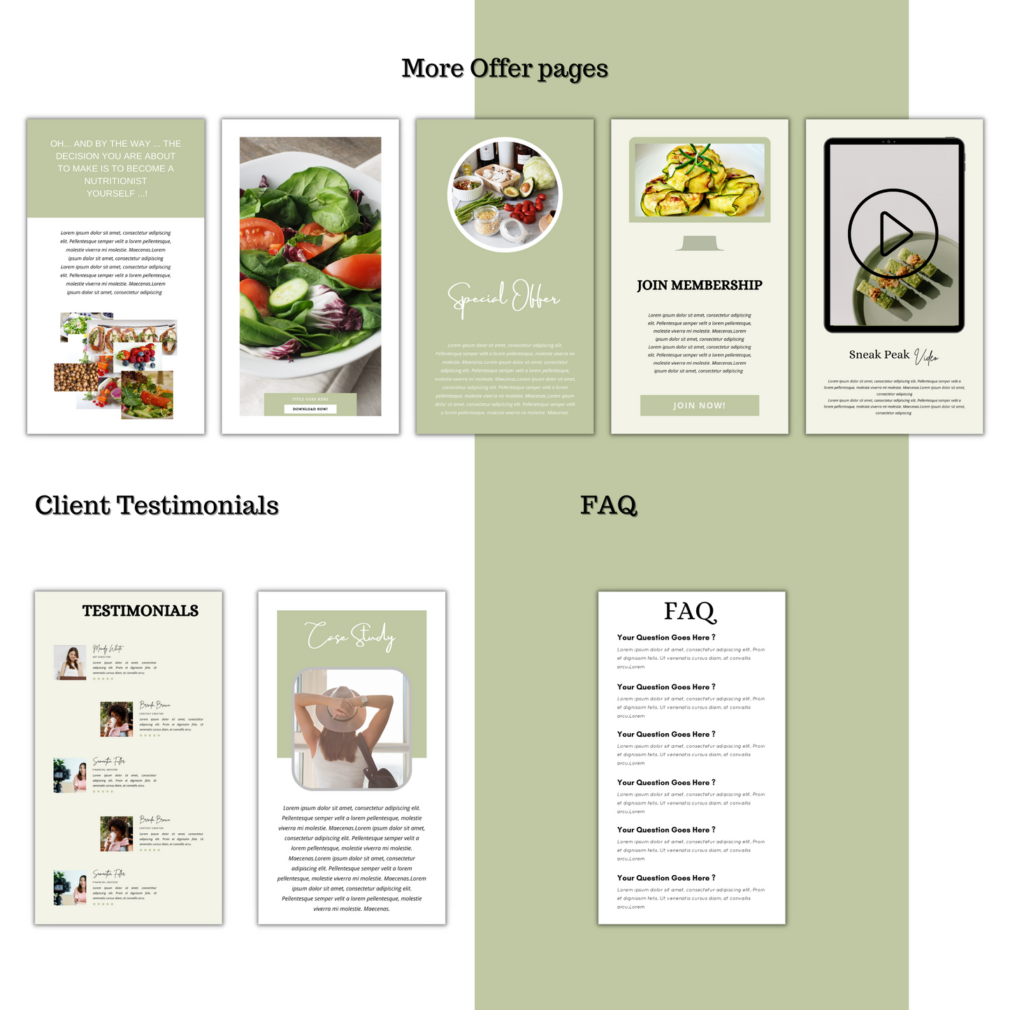sales page template, course landing page, link in bio, Online course sales funnel, Course launch, wellness coach, health coach, nutritionist